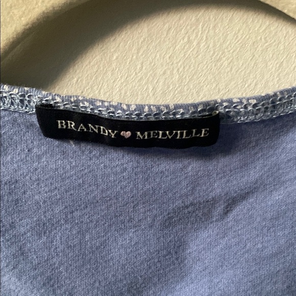 BRANDY Melville Light Blue Wrap Tie Dainty Floral Cropped Cardigan OS/XS - Picture 2 of 5